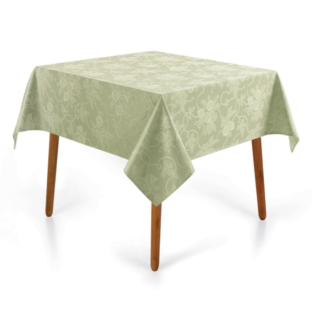 Toalha de Mesa Quadrada Karsten Jacquard Fitas de Natal 4 Lugares 1,40m x 1,40m
