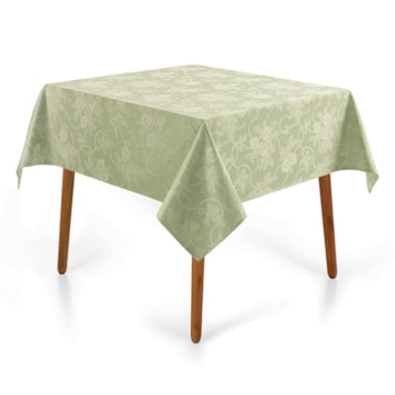 Toalha de Mesa Quadrada Karsten Jacquard Fitas de Natal 4 Lugares 1,40m x 1,40m