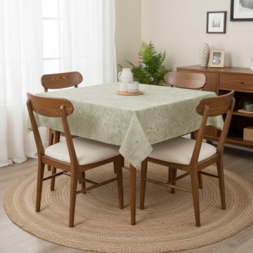 Toalha de Mesa Quadrada Karsten Jacquard Sempre Limpa Aurora 8 Lugares 1,80m x 1,80m