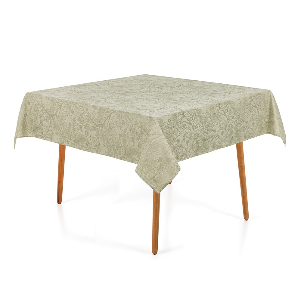 Toalha de Mesa Quadrada Karsten Jacquard Sempre Limpa Aurora 8 Lugares 1,80m x 1,80m