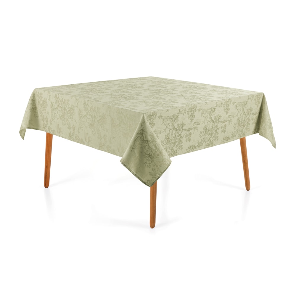 Toalha de Mesa Quadrada Karsten Jacquard Sempre Limpa Grazia 8 Lugares 1,80m x 1,80m