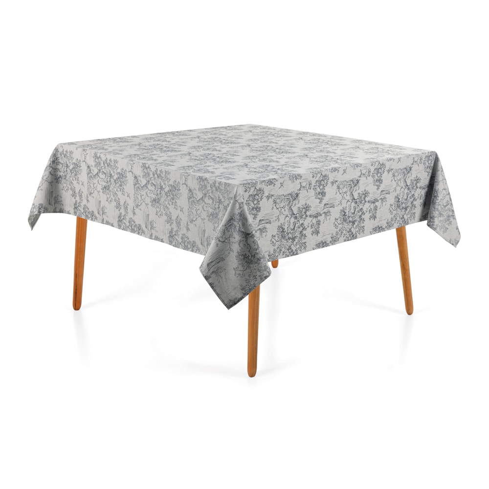 Toalha de Mesa Quadrada Karsten Jacquard Sempre Limpa Grazia 8 Lugares 1,80m x 1,80m