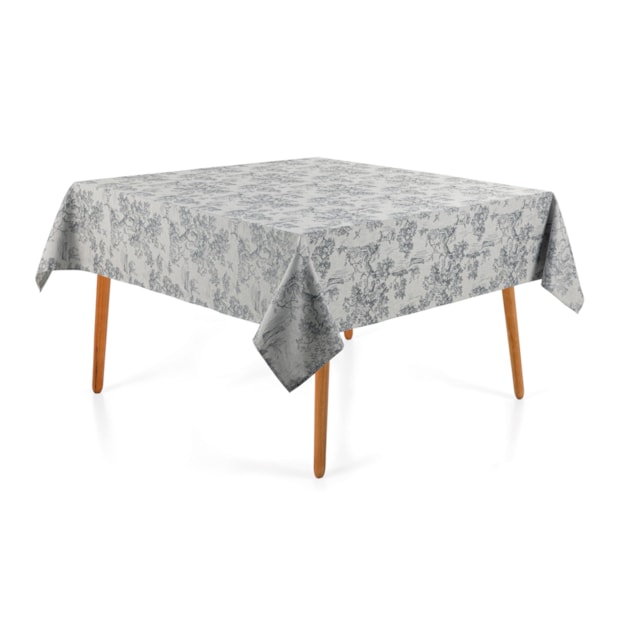 Toalha de Mesa Quadrada Karsten Jacquard Sempre Limpa Grazia 8 Lugares 1,80m x 1,80m
