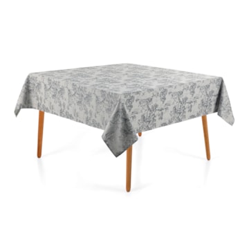 Toalha de Mesa Quadrada Karsten Jacquard Sempre Limpa Grazia 8 Lugares 1,80m x 1,80m