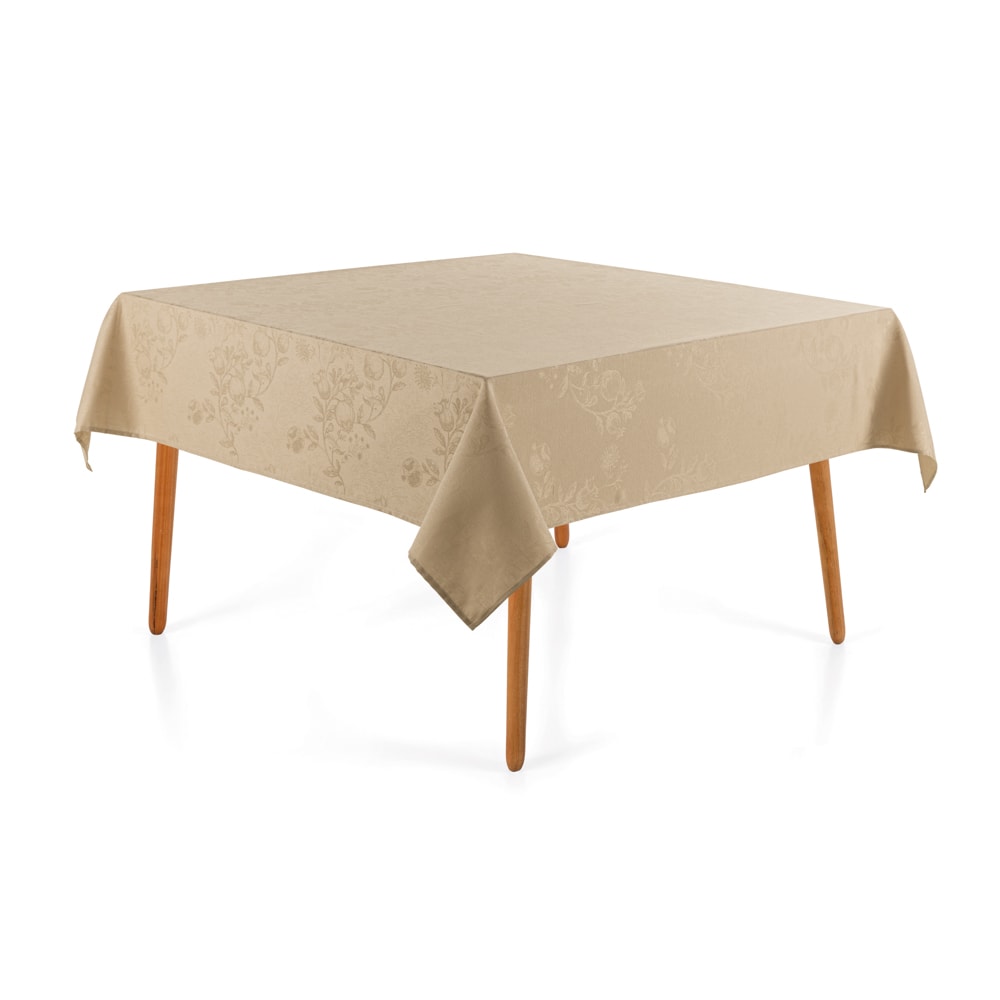 Toalha de Mesa Quadrada Karsten Jacquard Sempre Limpa Roman 8 Lugares 1,80m x 1,80m