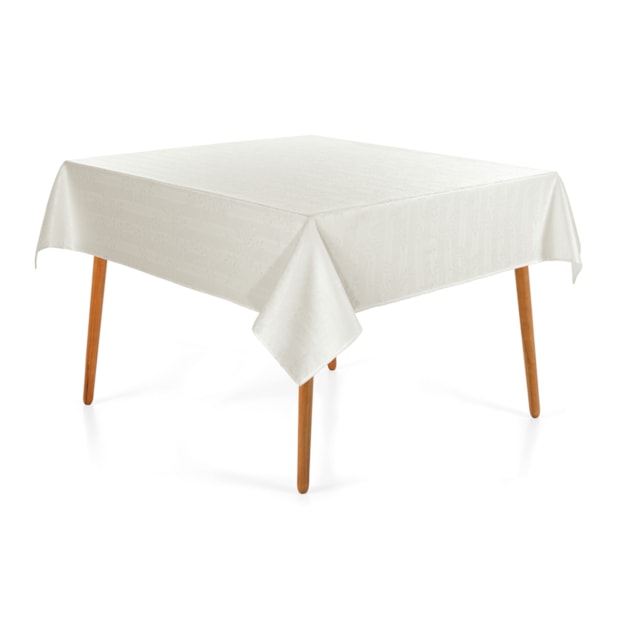 Toalha de Mesa Quadrada Karsten Jacquard Sempre Limpa Serena 8 Lugares 1,80m x 1,80m