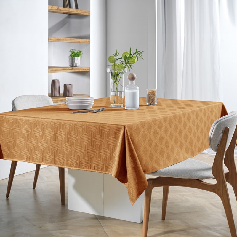 Toalha de Mesa Quadrada Karsten Jacquard Sempre Limpa Zattar 8 Lugares