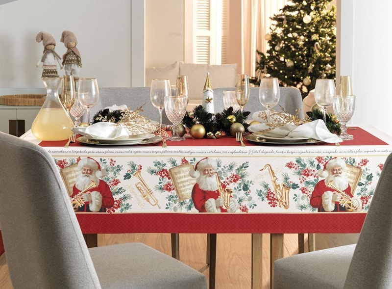 Toalha de Mesa Quadrada Karsten Noel Musical 4 Lugares 1,40m x 1,40m