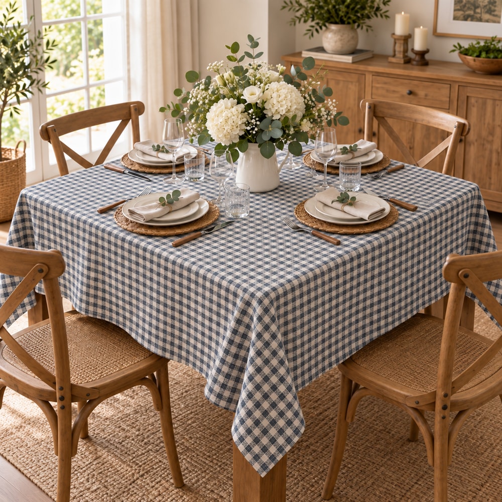 Toalha de Mesa Quadrada Picnic Xadrez 4 Lugares 1,40m x 1,40m