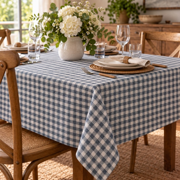 Toalha de Mesa Quadrada Picnic Xadrez 4 Lugares 1,40m x 1,40m