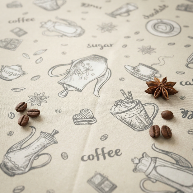 Toalha de Mesa Redonda Dohler Chá da Tarde 4 Lugares 100% Algodão 1,60m