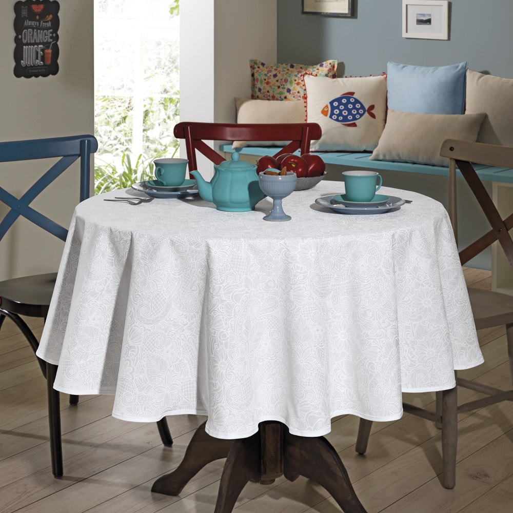 Toalha de Mesa Redonda Dohler Clean Athenas Edite 4 Lugares 1,60m