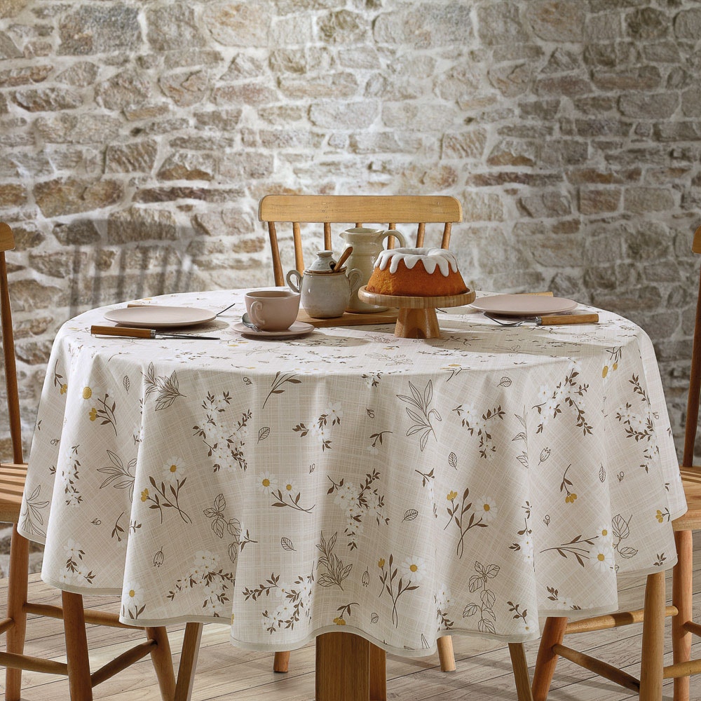 Toalha de Mesa Redonda Dohler Clean Athenas Esmeralda 4 Lugares 1,60m