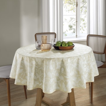 Toalha de Mesa Redonda Dohler Clean Athenas Graça 4 Lugares 1,60m