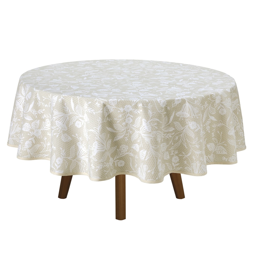 Toalha de Mesa Redonda Dohler Clean Athenas Graça 4 Lugares 1,60m