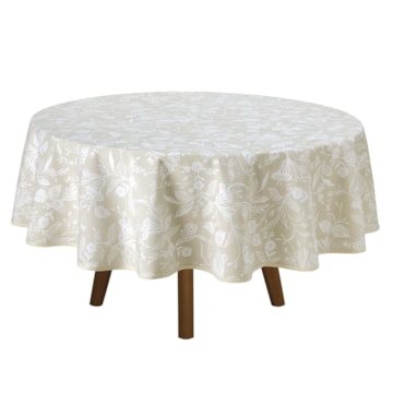 Toalha de Mesa Redonda Dohler Clean Athenas Graça 4 Lugares 1,60m