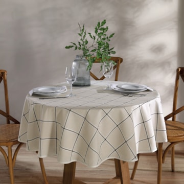 Toalha de Mesa Redonda Dohler Clean Athenas Ieda 4 Lugares 1,60m