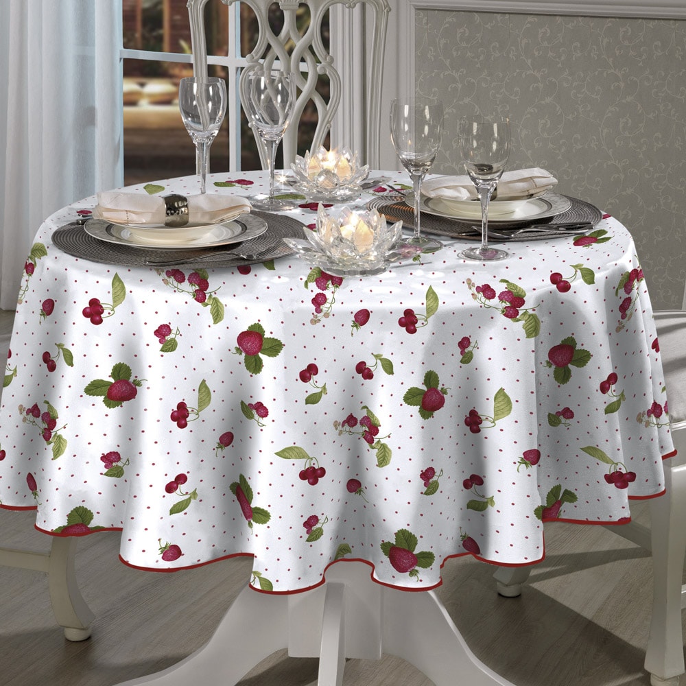 Toalha de Mesa Redonda Dohler Clean Athenas Iolanda 4 Lugares 1,60m