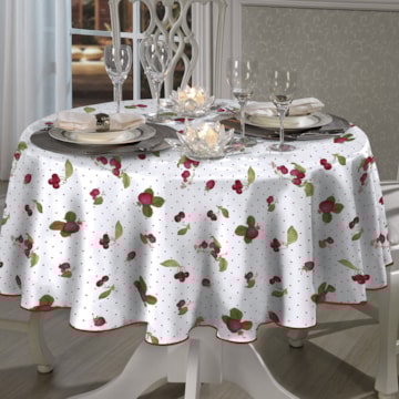 Toalha de Mesa Redonda Dohler Clean Athenas Iolanda 4 Lugares 1,60m