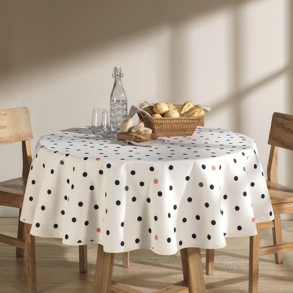 Toalha de Mesa Redonda Dohler Clean Athenas Menu 4 Lugares 1,60m