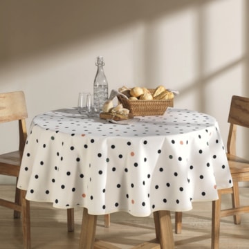Toalha de Mesa Redonda Dohler Clean Athenas Menu 4 Lugares 1,60m