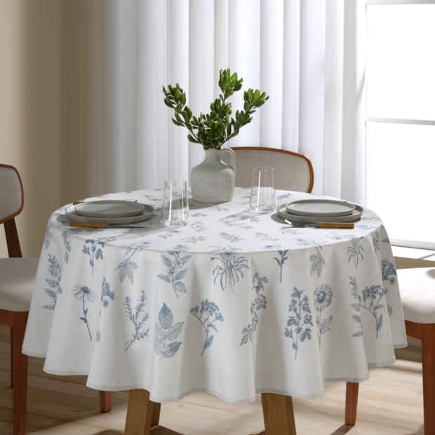 Toalha de Mesa Redonda Dohler Clean Ciana 8 Lugares 1,80m
