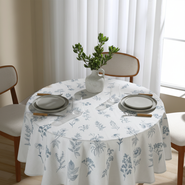 Toalha de Mesa Redonda Dohler Clean Ciana 8 Lugares 1,80m