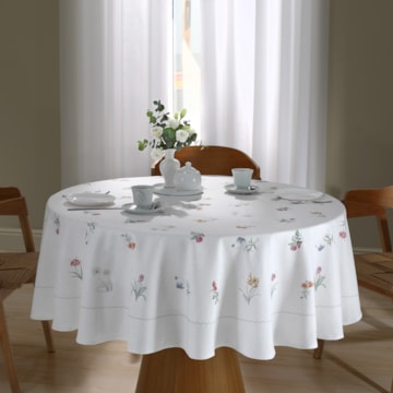 Toalha de Mesa Redonda Dohler Clean Diana 8 Lugares 100% Algodão 2,00m