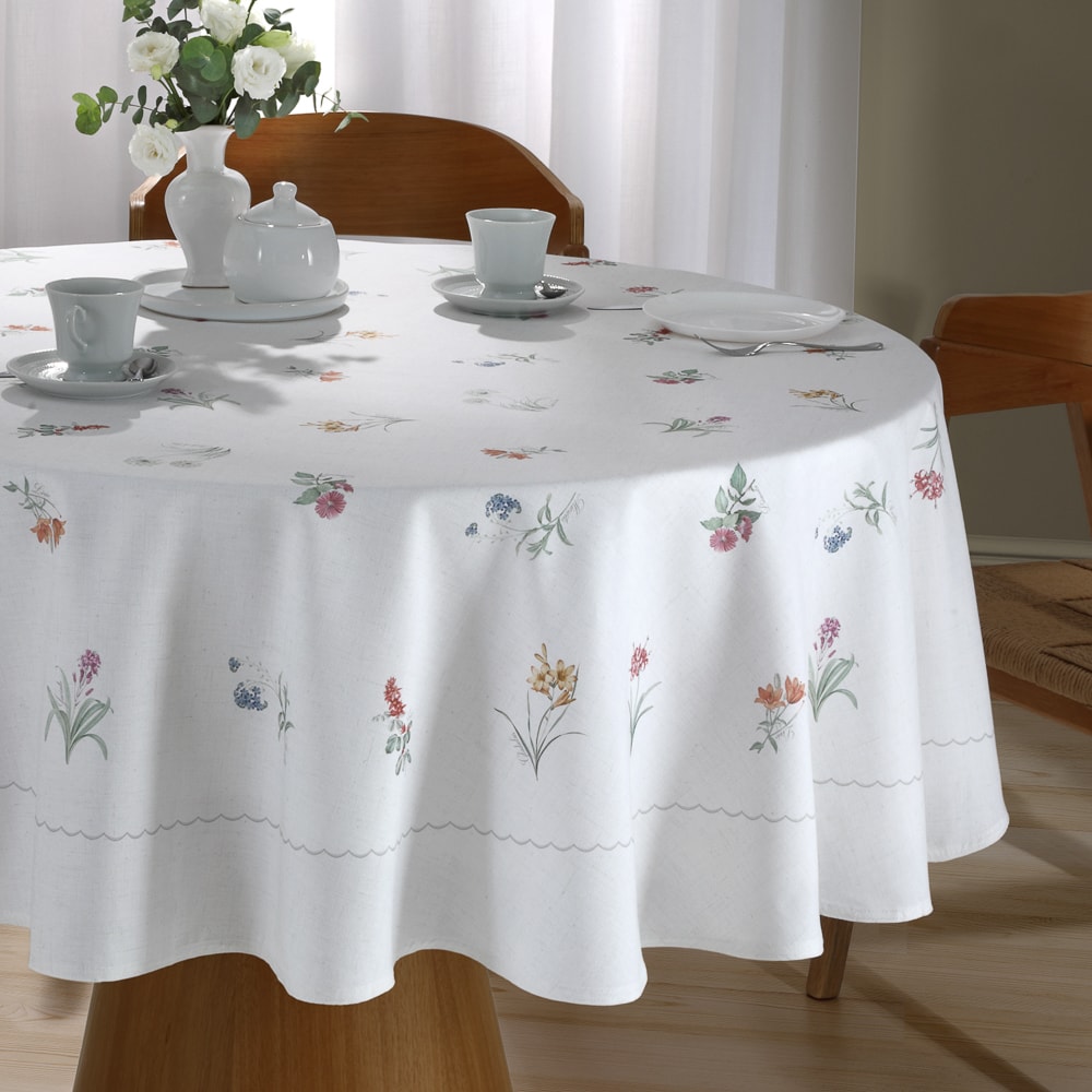 Toalha de Mesa Redonda Dohler Clean Diana 8 Lugares 100% Algodão 2,00m