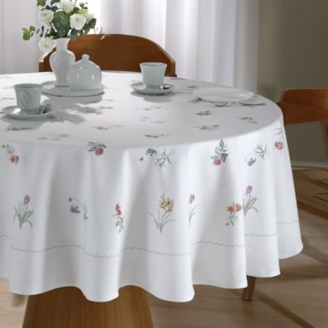 Toalha de Mesa Redonda Dohler Clean Diana 8 Lugares 100% Algodão 2,00m
