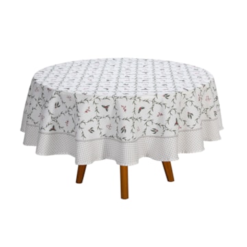 Toalha de Mesa Redonda Dohler Clean Estampado Digital Trama Natalina 8 Lugares 1,80m