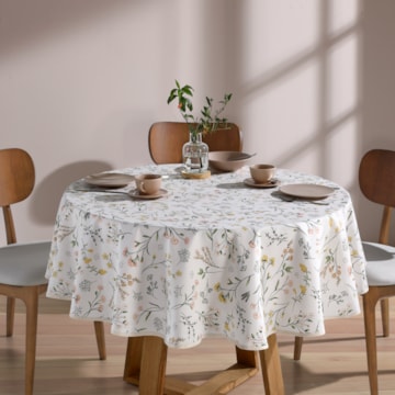 Toalha de Mesa Redonda Dohler Clean Florência 4 Lugares 1,60m