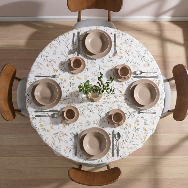 Toalha de Mesa Redonda Dohler Clean Florencia 4 Lugares 1,60m