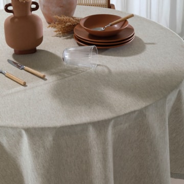 Toalha de Mesa Redonda Dohler Clean Linhares Lisa c/ Linho AM-5215 6 a 8 Lugares 2,00m