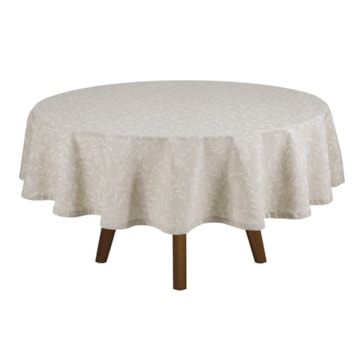 Toalha de Mesa Redonda Dohler Clean Linhares Pauline c/ Linho 8 Lugares 2,00m