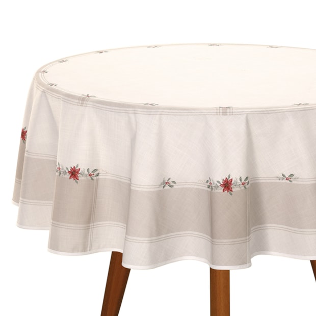 Toalha de Mesa Redonda Dohler Clean Matisse Estampado Digital Ramos de Natal 8 Lugares 2,00m