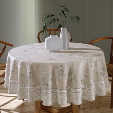 Toalha de Mesa Redonda Dohler Clean Renova Estampado Digital Adele 8 Lugares 1,80m