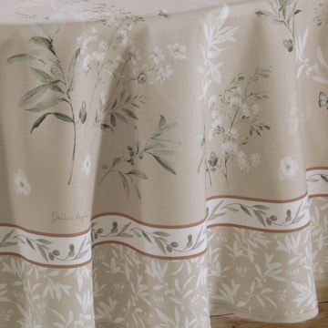 Toalha de Mesa Redonda Dohler Clean Renova Estampado Digital Adele 8 Lugares 1,80m