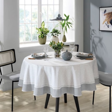 Toalha de Mesa Redonda Dohler Clean Renova Estampado Digital Alicia 6 a 8 Lugares 1,80m