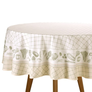 Toalha de Mesa Redonda Dohler Clean Renova Estampado Digital Charlotte 8 Lugares 1,80m