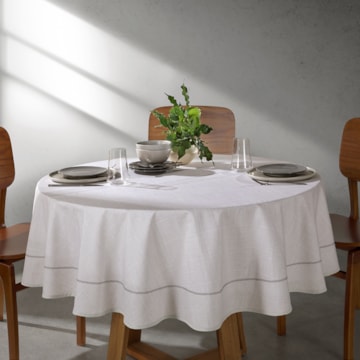 Toalha de Mesa Redonda Dohler Clean Renova Estampado Digital Iara 8 Lugares 1,80m