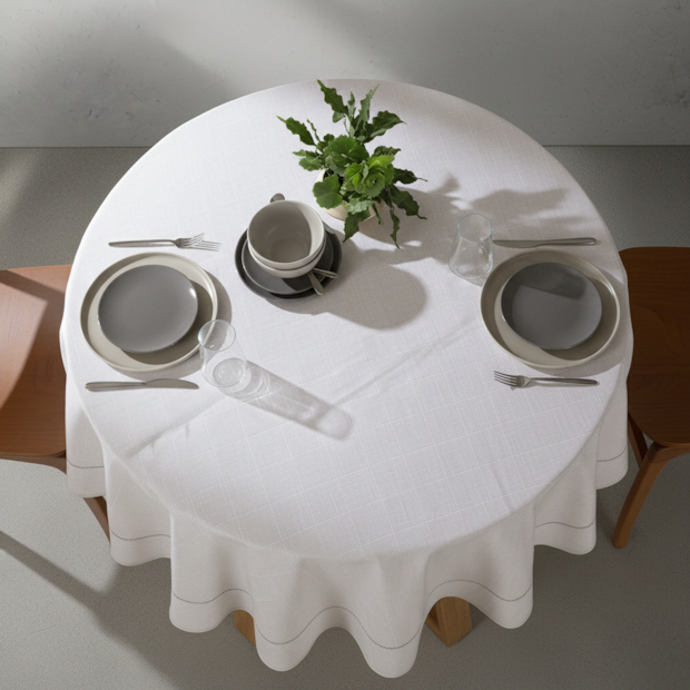 Toalha de Mesa Redonda Dohler Clean Renova Estampado Digital Iara 8 Lugares 1,80m