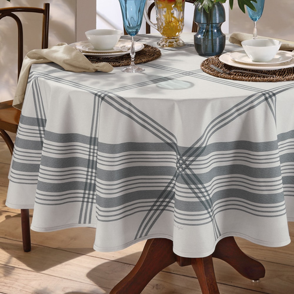 Toalha de Mesa Redonda Dohler Clean Renova Estampado Digital Luna 8 Lugares 1,80m
