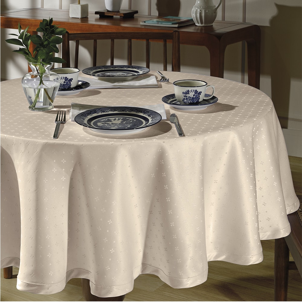Toalha de Mesa Redonda Dohler Jacquard Cindy 4 Lugares 1,60m