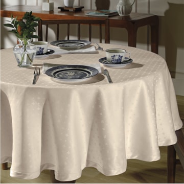 Toalha de Mesa Redonda Dohler Jacquard Cindy 4 Lugares 1,60m