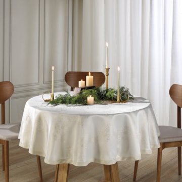 Toalha de Mesa Redonda Dohler Lumina II TJ-4885 4 Lugares 1,60m