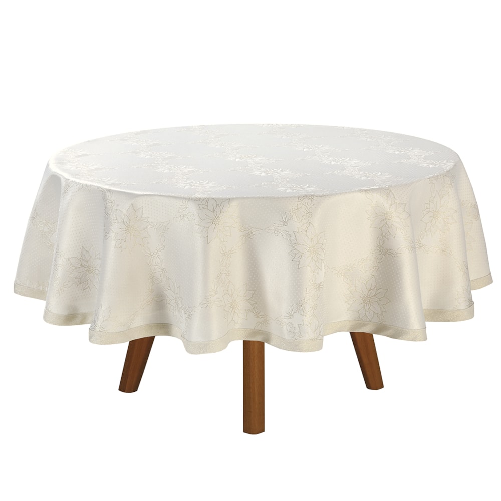 Toalha de Mesa Redonda Dohler Lumina II TJ-4885 4 Lugares 1,60m