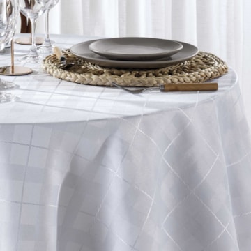 Toalha de Mesa Redonda Dohler Requinte II TJ-4872 4 Lugares 1,60m