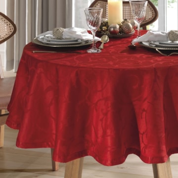 Toalha de Mesa Redonda Dohler Requinte II TJ-6205 4 Lugares 1,60m