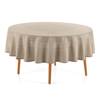 Toalha de Mesa Redonda Karsten Celebra Lesier Easy Wash 6 Lugares 1,78m